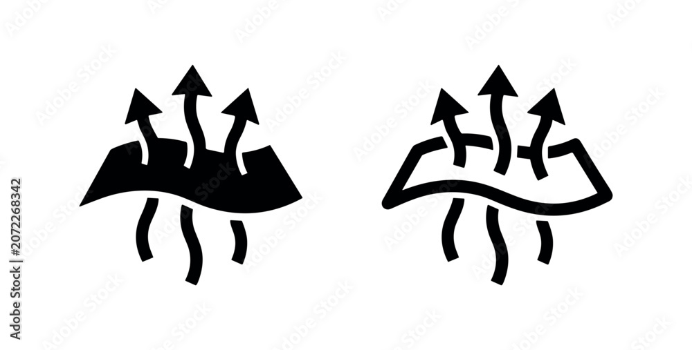 Fototapeta premium Breathability Icon Vector Black and White Symbol