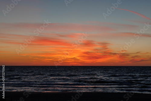 sunset over the sea	
