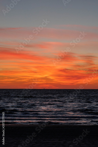 sunset over the sea	
