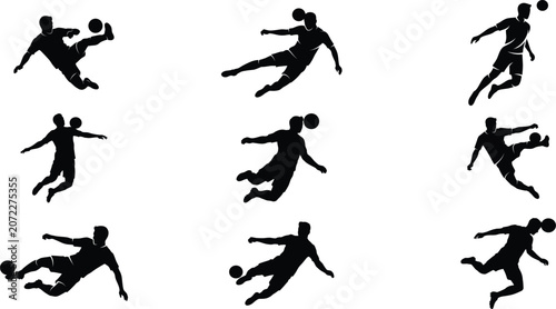 Foto Dynamic Athlete Aerial Kick Silhouette Vector Illustration for Active Lifestyle