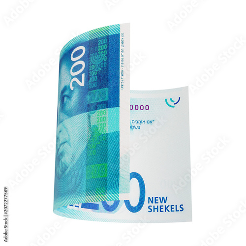 3D Asset - 200 Israeli New Shekel Banknote with Isolated Background