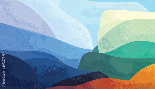 Abstract colorful hills landscape.