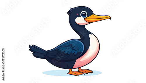 Cartoon Duck Bird Animal Character.