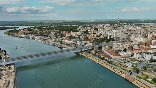 Belgrade city and bridges over Sava river