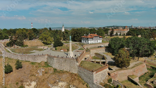 Kalemegdan fort in Belgrade Serbia and Save river