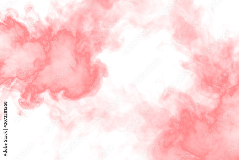 Fototapeta premium Red Smoke Overlay Isolated on Transparent Background