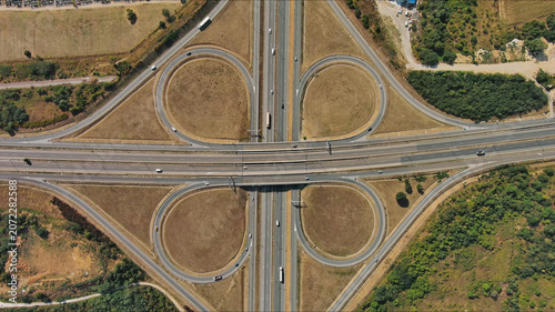 Road interchange or highway intersection. Junction transportation