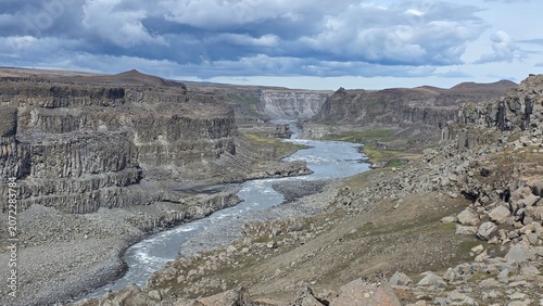 Dettifoss Waterfall and Jökulsárgljúfur Canyon Landscape in Iceland