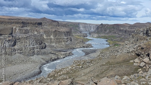 Dettifoss Waterfall and Jökulsárgljúfur Canyon Landscape in Iceland