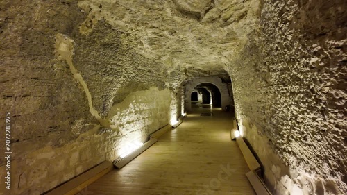 A view from the Serapeum of Saqqara, located in the Saqqara Pyramids area in Egypt. It is one of the most mysterious and engineering marvels of ancient Egypt's underground structures.