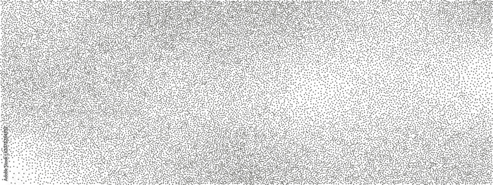 Fototapeta premium Grainy gradient background with noise texture, white to black fade effect, dotted spray pattern, abstract grunge surface for modern design projects