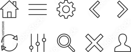 Canvastavla Set of various icons representing different functions