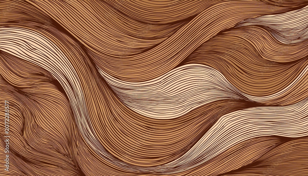 Fototapeta premium Wood Pattern Background Wood Seamless Pattern Abstract Wood Line Background Vector Wood Texture Wavy Line Background