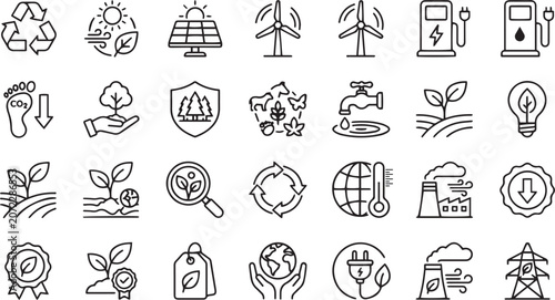 Environmental responsibility icon set and vector for free