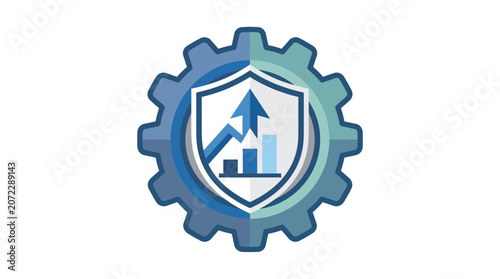 Business growth security and industrial strategy icon concept