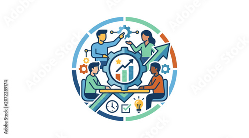 Business Team Collaboration and Strategy Concept for Corporate Growth and Management Efficiency