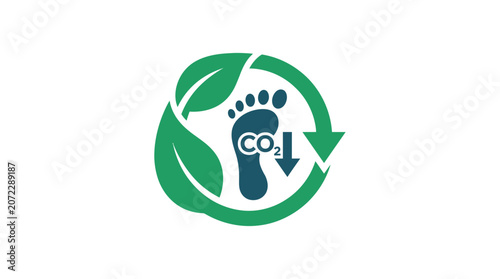 Carbon Footprint Reduction and Eco Friendly Sustainability Icon Concept