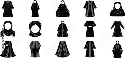 Bild auf Leinwand Islamic Women's Clothing Abaya Hijab And Modest Fashion Outfits islamic clothing