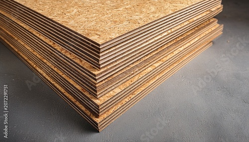 stacked osb panels on a textured surface representing structural sheathing materials