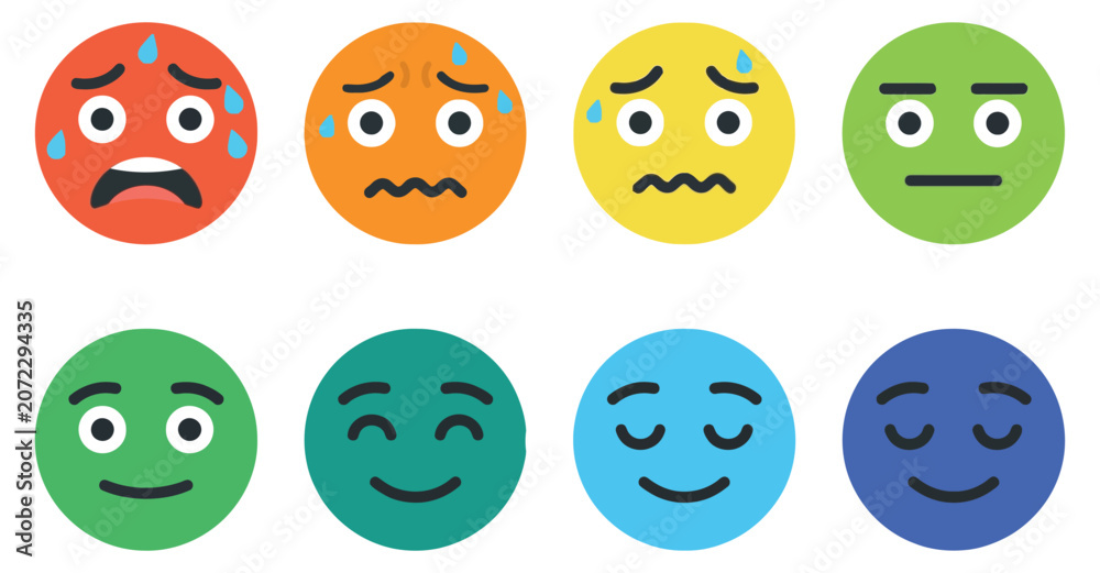 Fototapeta premium Diverse emoji set editable vector illustration collection for digital communication and app design