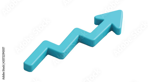 A vibrant blue zigzag arrow vector illustration showing positive growth and upward financial business trends