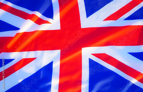 Flag of British background. United Kingdom, England flag, close-up. UK Great Britain flag background.