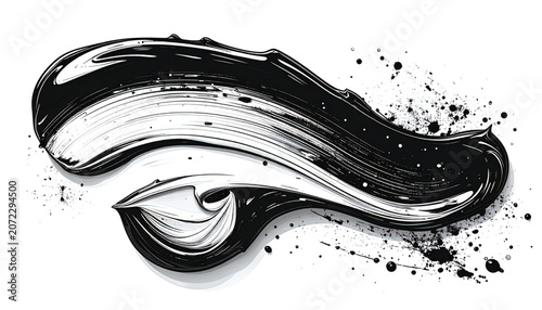 Black and white paint smear texture.