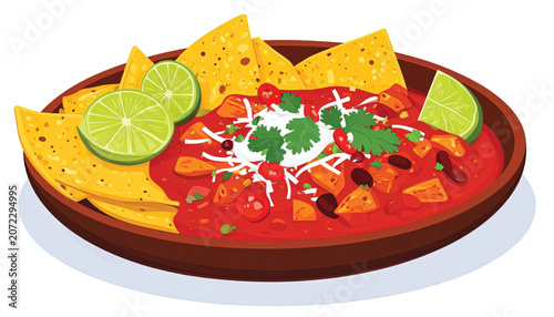 Delicious Mexican Food Nachos Plate.
