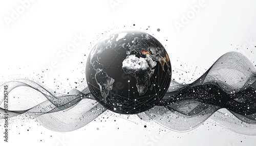 Black Globe with White Smoke Rising.