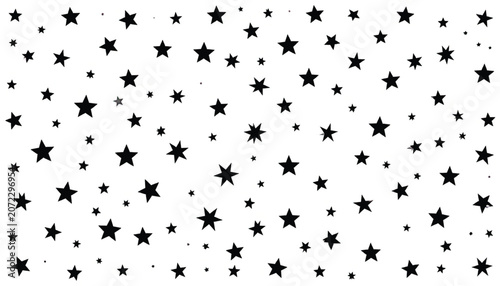 Black Stars on White Background.