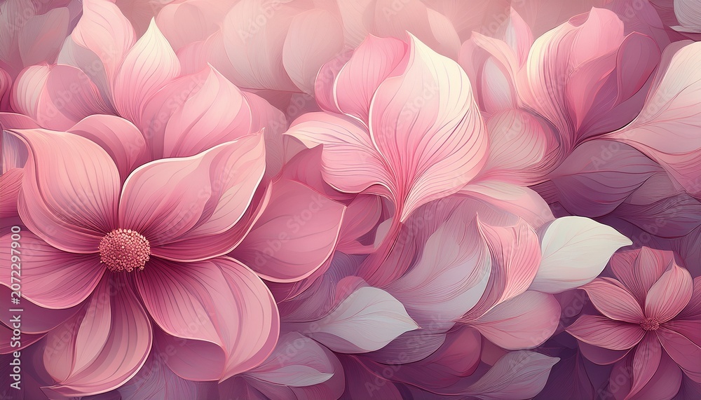 Obraz premium Abstract Floral Backdrop Of Pink Flowers With Soft Style