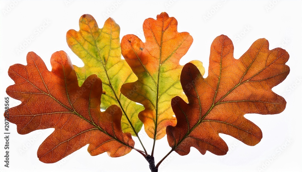 Fototapeta premium Autumn Oak Leaves Isolated Png
