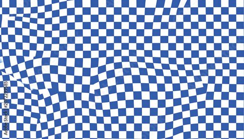 Blue and white checkered fabric texture.