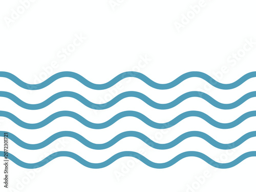 Abstract blue wavy lines on a clean white background, representing water or movement
