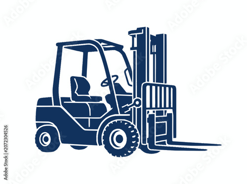 Blue Forklift Truck Icon - Industrial Vehicle Silhouette