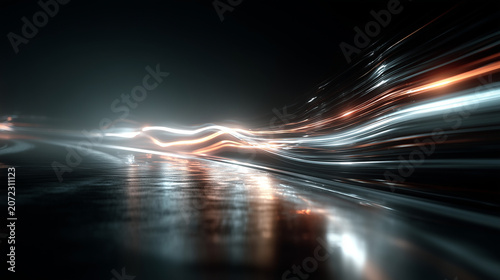 Abstract cinematic light leaks and lens flare background, artistic black and white motion blur overlay, dramatic light streaks on dark background, ethereal glowing light effects, s