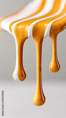 Golden and white swirls of paint dripping seamlessly