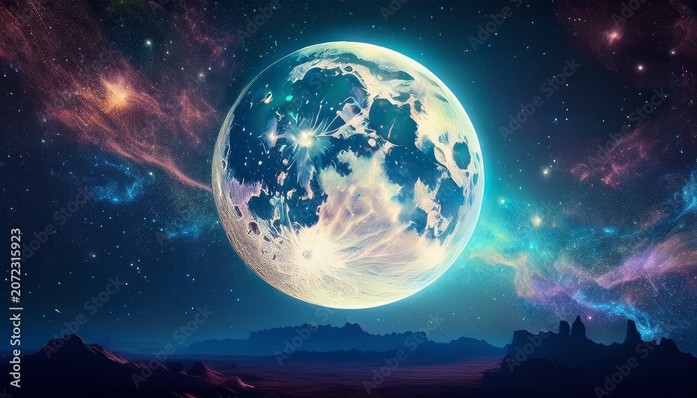 Fototapeta premium Moon Milkyway Composite