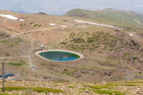 Lagunas en Sierra Nevada en verano, Granada España