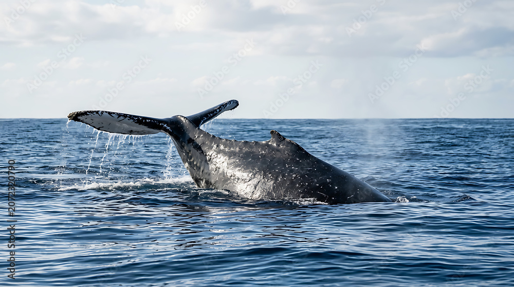 Fototapeta premium Whale Gentle Giant Background | Majestic Whale Moment