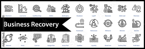 Business Recovery web icon set and collection