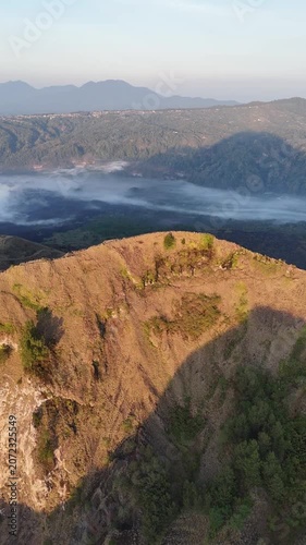Drone Footage of Sunrise at Mount Batur, Bali, Indonesia