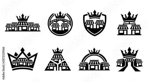 Φωτογραφία Luxury premium retail store crown icons.