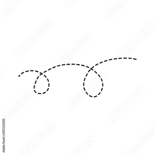 Dotted Line Swirl Doodle Element