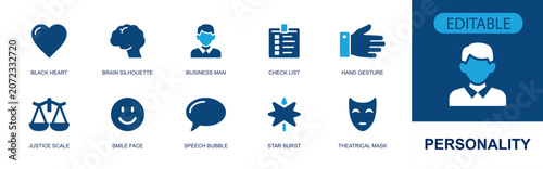 Εκτύπωση καμβά Personality icon set