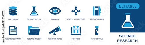 Bild auf Leinwand Science research icon set