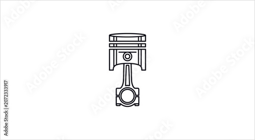 Obraz na plátne Detailed Illustration of a Single Piston and Connecting Rod.
