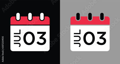 calendar - July 3 icon illustration isolated vector sign symbol