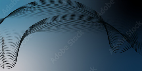 Abstract Blue Dotted Wave Background With Digital Tech Flow and Futuristic Gradient Design