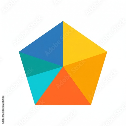 2D Flat Design Pentagon Stages Infographic